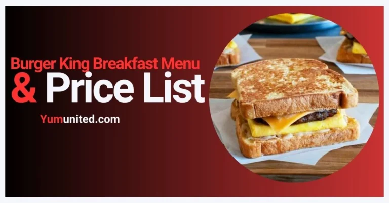 Burger King Breakfast Menu USA