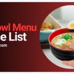 Red Bowl Menu USA