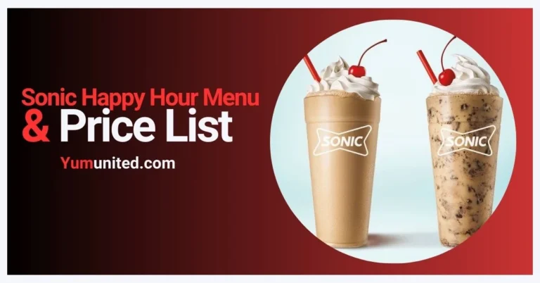 Sonic Happy Hour Menu USA