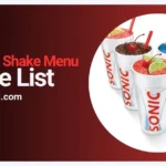 Sonic Milk Shake Menu USA