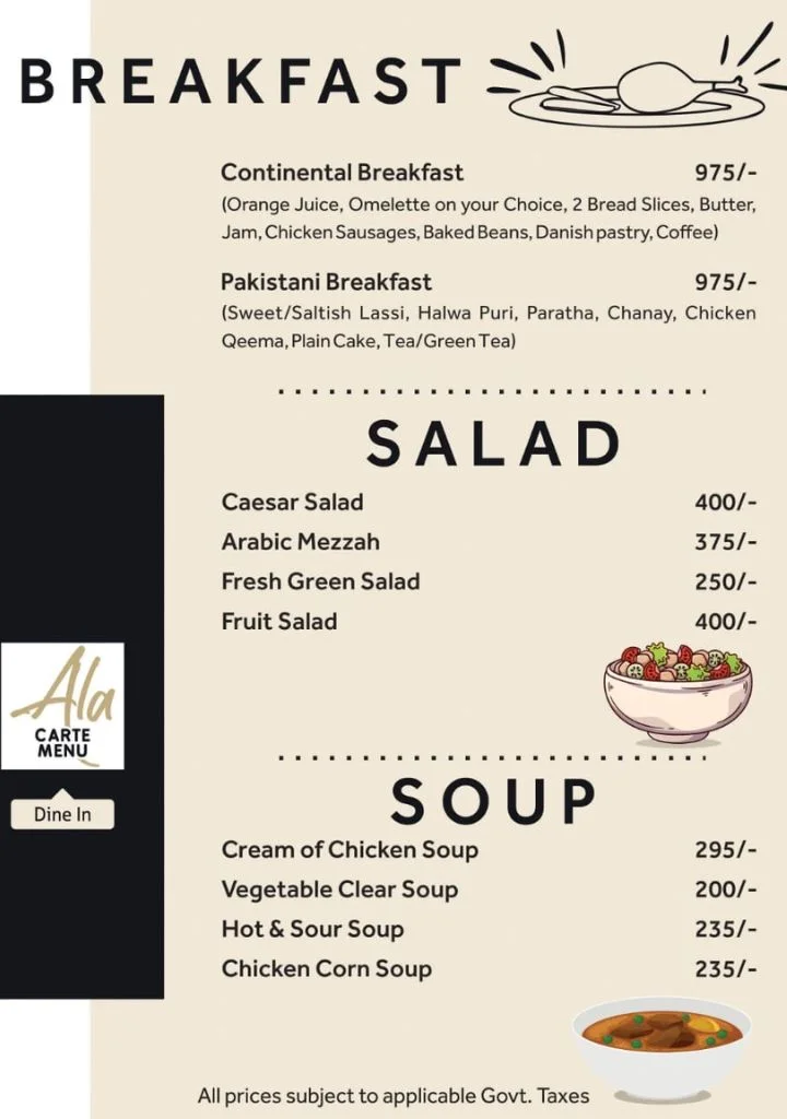 Salad menu