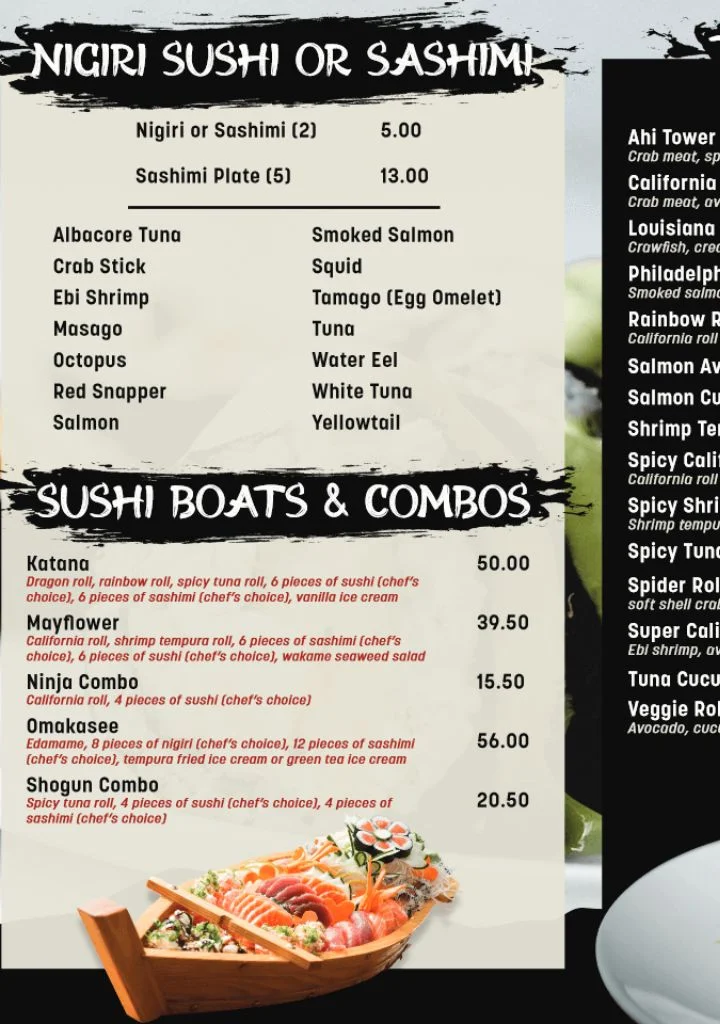 sushi menu