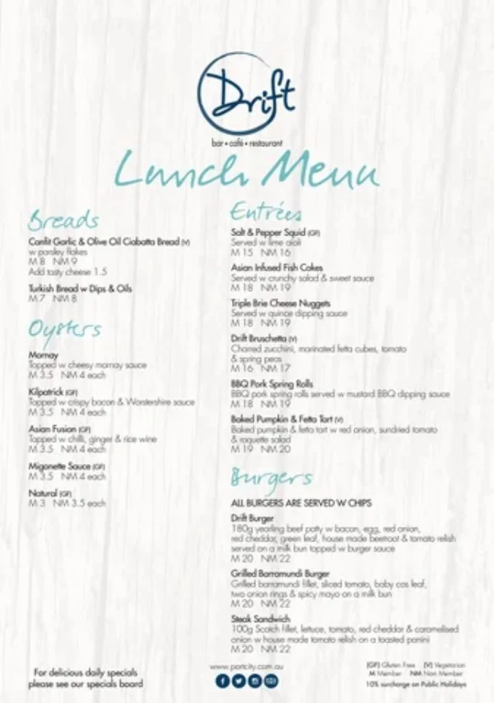 entree menu