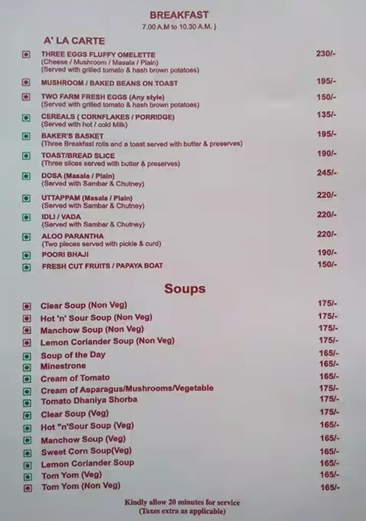 soups menu