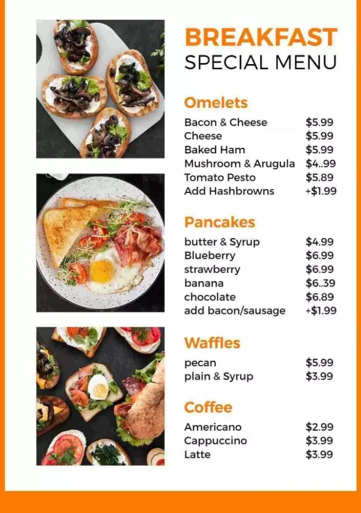 Omelets Salads menu