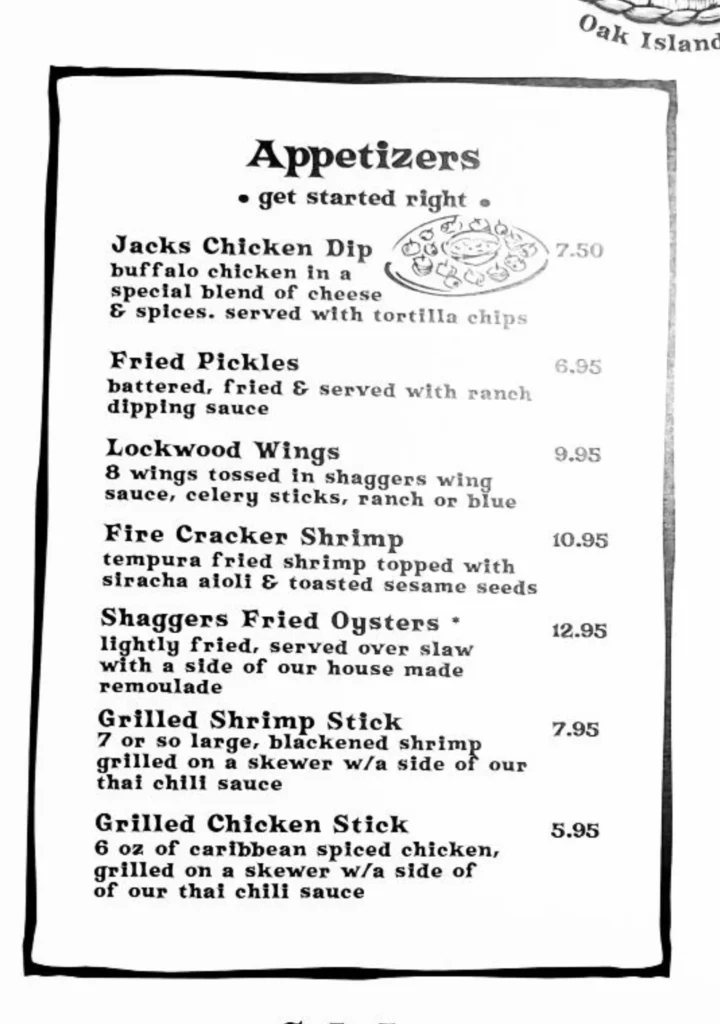 Appetizers Menu