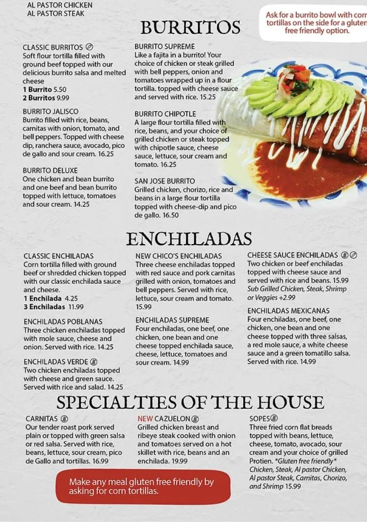 El Rodeo Enchiladas menu