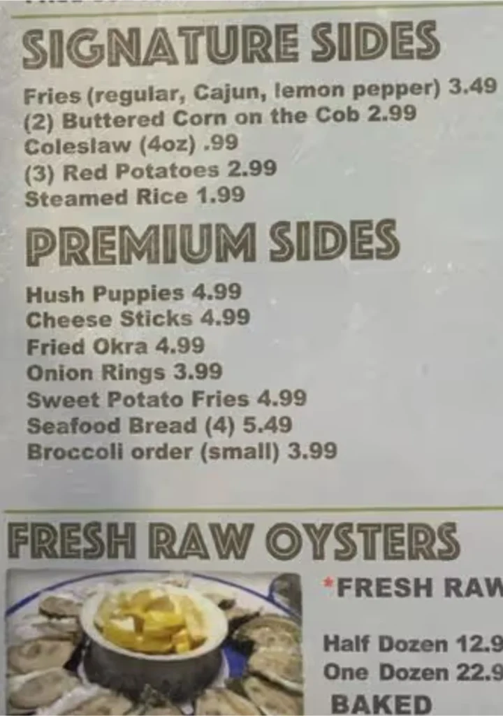 Signature Sides Menu