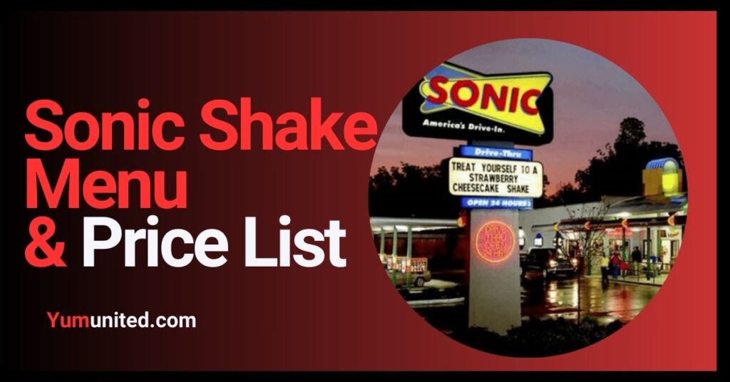 Sonic Shake Menu