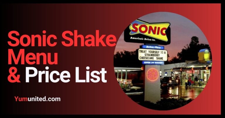 Sonic Shake Menu