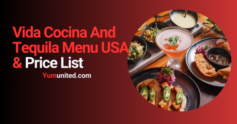 Vida Cocina And Tequila Menu USA